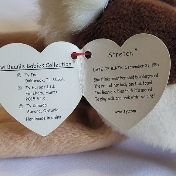 Ty Beanie Baby “Stretch” The Ostrich Vintage with PVC Pellet Tag Retired 1999 - Picture 5 of 8